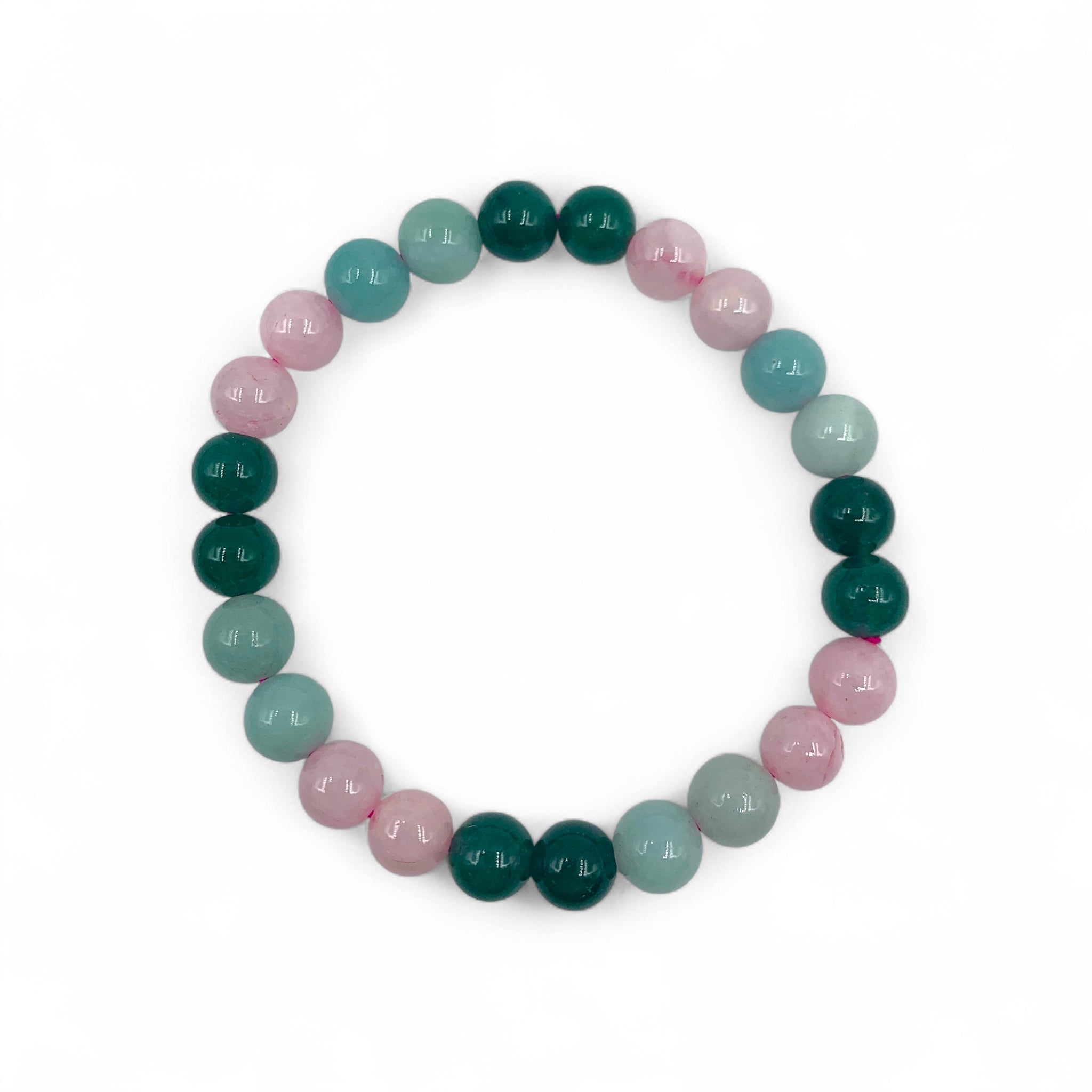Bracelet - Rose Quartz, Green Jade & Amazonite 8mm